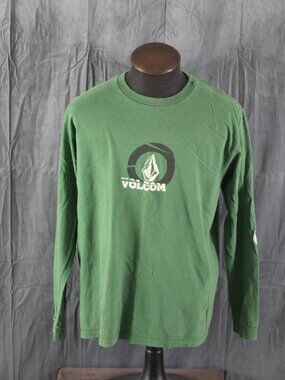 Skatebaord Shirt (VTG)- Green Volcom Long-sleeve - Men's Extra-Large